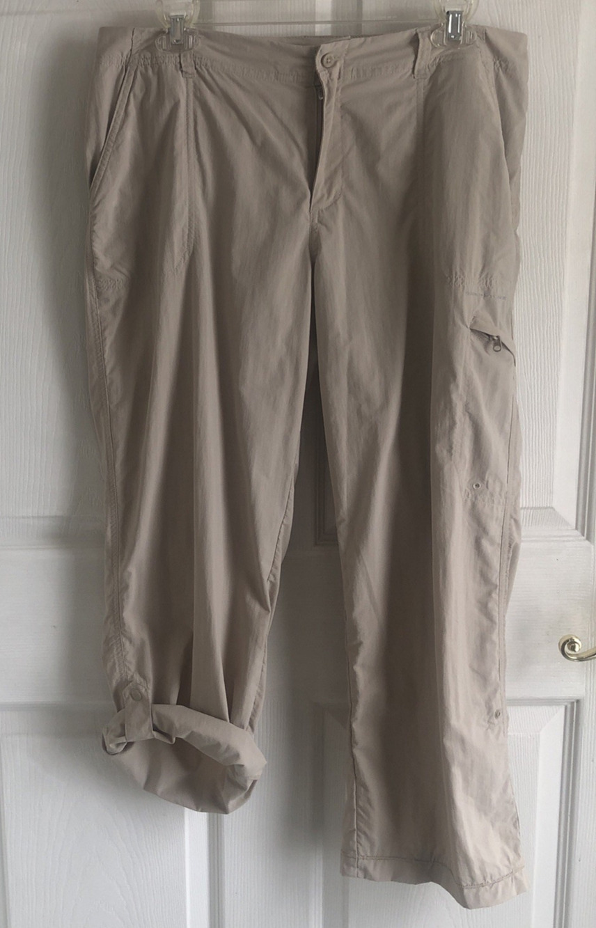 Columbia PFG Omni Shade Pants Womens 12 beige Gorpcore hiking fishing outdoors